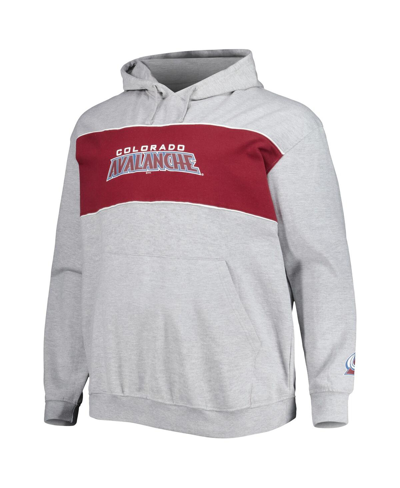 Profile Men's Nathan Mackinnon Heather Gray Colorado Avalanche Big And Tall Player Lace-up Pullover Hoodie In Heather Gray