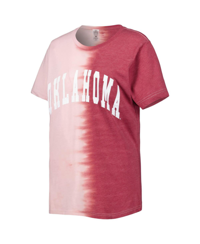 Gameday Couture Crimson Oklahoma Sooners Find Your Groove Split-dye T-shirt In Crimson