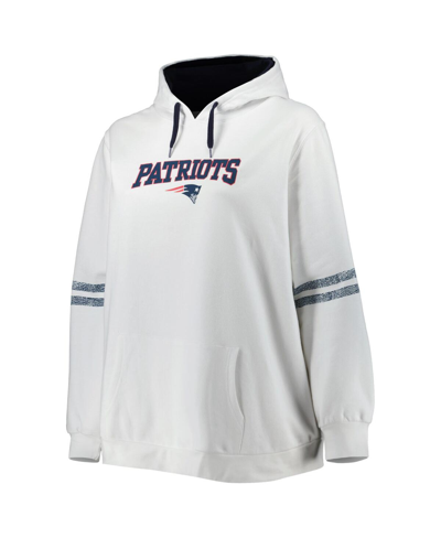 Shop Profile Women's Mac Jones White New England Patriots Plus Size Name And Number Pullover Hoodie