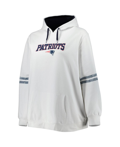 Profile Women's Mac Jones White New England Patriots Plus Size Name And Number Pullover Hoodie In White