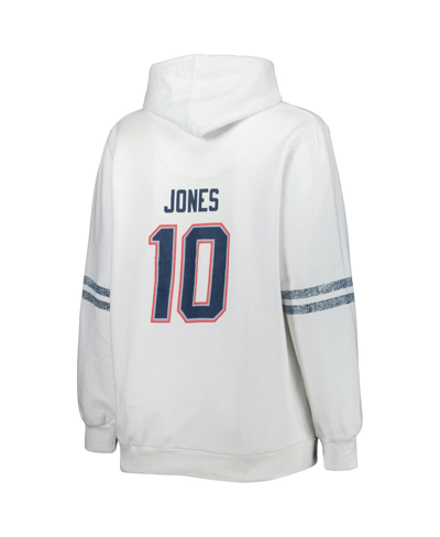 Profile Women's Mac Jones White New England Patriots Plus Size Name And Number Pullover Hoodie In White