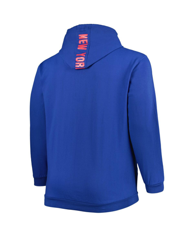 Profile Men's Blue New York Rangers Big And Tall Fleece Pullover Hoodie In Blue