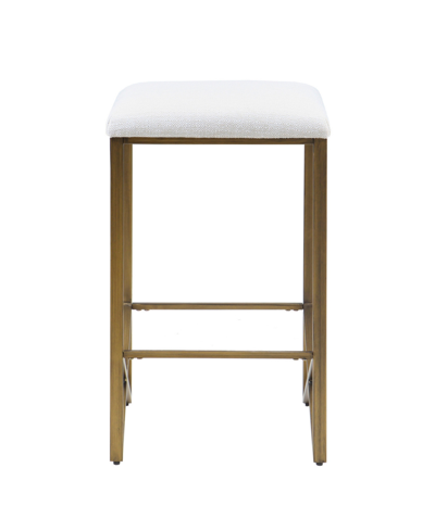 Shop Ink+ivy 16" Marino Wide Plywood Backless Upholstered Counter Stool In Ivory