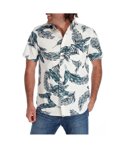 Shop Px Clothing Men's Short Sleeve Floral Shirt In White