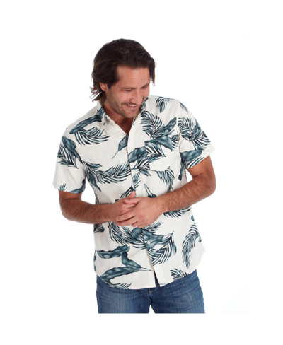 Shop Px Clothing Men's Short Sleeve Floral Shirt In White