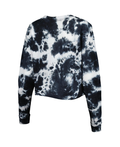 Shop New Era Women's  Black Chicago Bulls Tie Dye Cropped Long Sleeve T-shirt