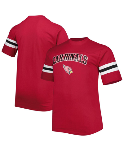 Shop Profile Men's Cardinal Arizona Cardinals Big And Tall Arm Stripe T-shirt
