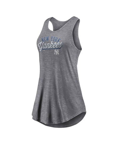 Fanatics Branded Heather Gray Los Angeles Dodgers Simplicity Swing Racerback Scoop Neck Tank Top In Heather Gray