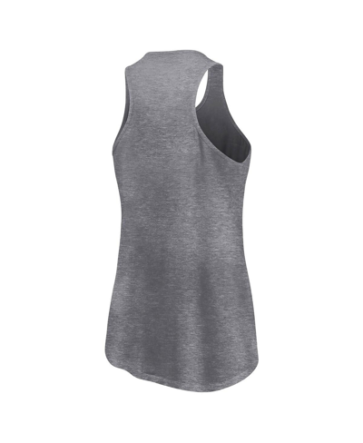 Fanatics Branded Heather Gray Los Angeles Dodgers Simplicity Swing Racerback Scoop Neck Tank Top In Heather Gray
