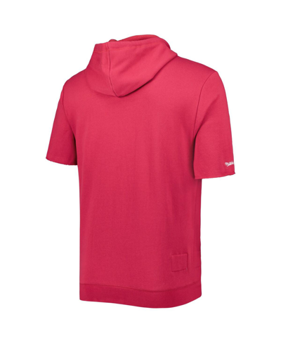 Mitchell & Ness Men's  Cardinal Arizona Cardinals Washed Short Sleeve Pullover Hoodie In Cardinal