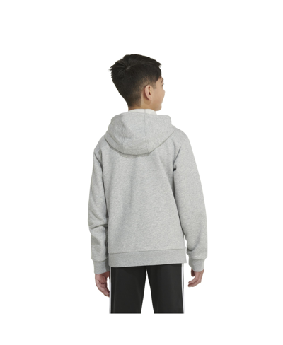 Shop Adidas Originals Little Boys Long Sleeve Essential Heather Fleece Hoodie In Medium Gray Heather