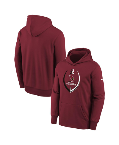 Shop Nike Youth Boys  Cardinal Arizona Cardinals Icon Performance Pullover Hoodie