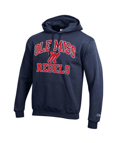 Champion Men's  Navy Ole Miss Rebels High Motor Pullover Hoodie In Navy