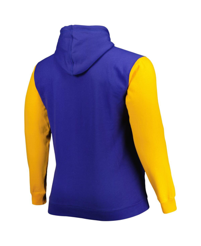Fanatics Men's  Royal, Gold Golden State Warriors Big And Tall Bold Attack Pullover Hoodie In Royal,gold