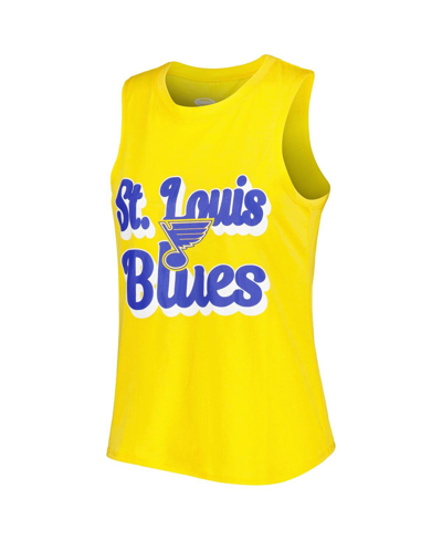 Concepts Sport Women's  Gold, Navy St. Louis Blues Meter Muscle Tank Top And Pants Sleep Set In Gold,navy