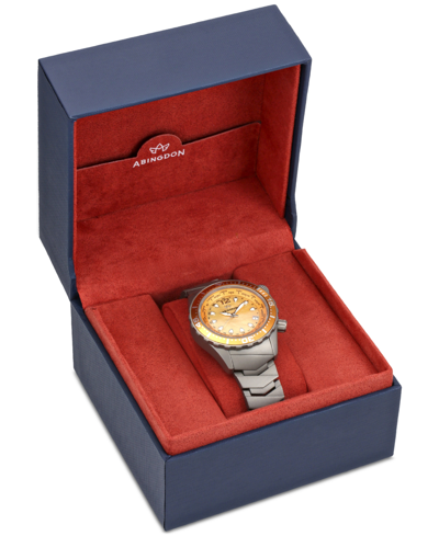 Abingdon Co. Women's Marina Diver's Multifunctional Titanium Bracelet Watch 40mm In Yellow Snapper