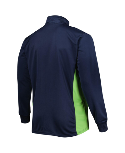 Shop Profile Men's College Navy Seattle Seahawks Big And Tall Quarter-zip Top
