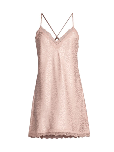Shop In Bloom Women's Beatrice Jacquard & Lace Slip In Cameo Pink