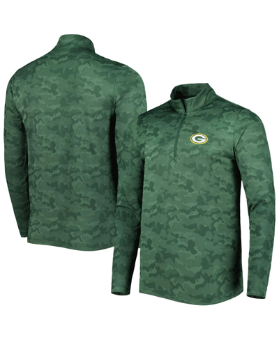 Shop Antigua Men's  Green Green Bay Packers Brigade Quarter-zip Sweatshirt