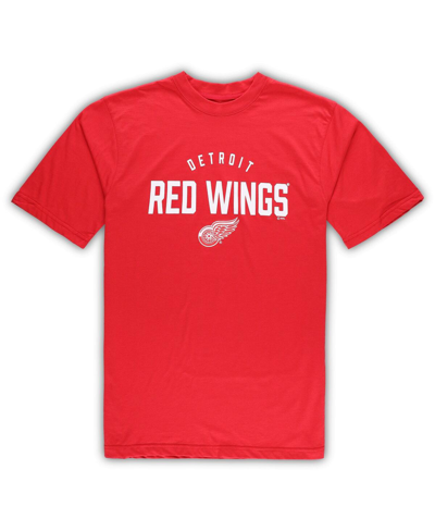 Profile Men's Detroit Red Wings Red, Heather Gray Big And Tall T-shirt And Pants Lounge Set In Red,heather Gray