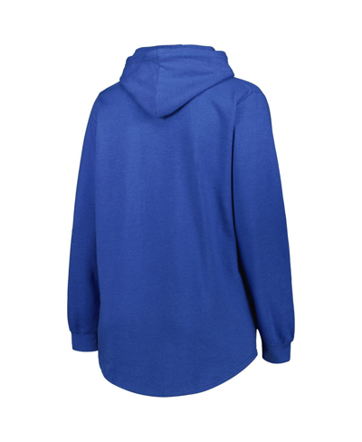 Profile Heather Blue Tampa Bay Lightning Plus Size Fleece Pullover Hoodie In Heather Blue