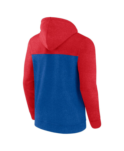 Fanatics Men's  Royal, Red Philadelphia 76ers Big And Tall Down And Distance Full-zip Hoodie In Royal,red