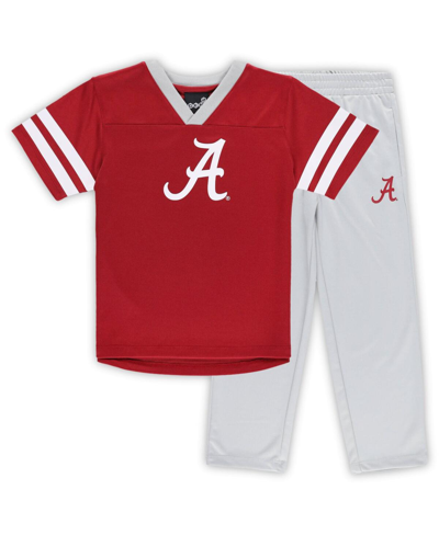 Outerstuff Toddler Boys And Girls Crimson, Gray Alabama Crimson Tide Red Zone Jersey And Pants Set In Crimson,gray