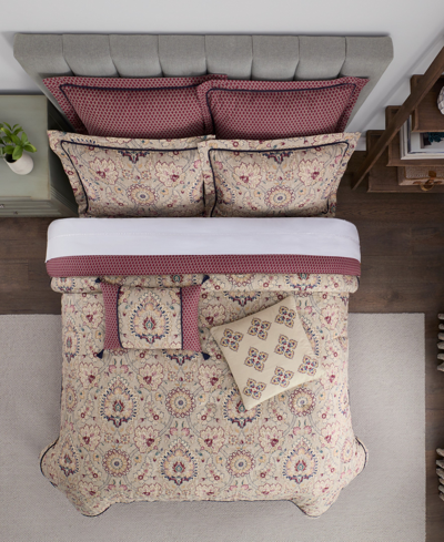 Shop Waverly Castleford Damask Decorative Pillow, 18" X 18" In Jewel