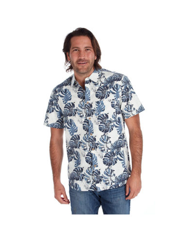 Shop Px Clothing Men's Short Sleeve Floral Shirt In Navy