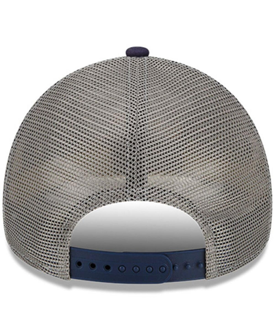 New Era Men's  Gray, Navy Jr Motorsports 9forty A-frame Trucker Snapback Adjustable Hat In Gray,navy