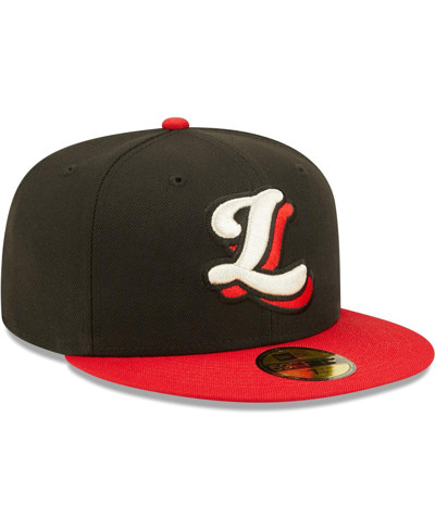 New Era Men's  Black Lansing Lugnuts Authentic Collection Team 59fifty Fitted Hat In Black