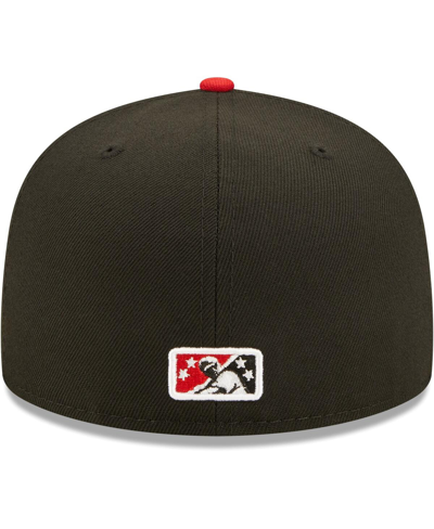 New Era Men's  Black Lansing Lugnuts Authentic Collection Team 59fifty Fitted Hat In Black