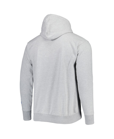 Fanatics Branded Heather Gray Philadelphia 76ers Wordmark French Terry Pullover Hoodie In Heather Gray