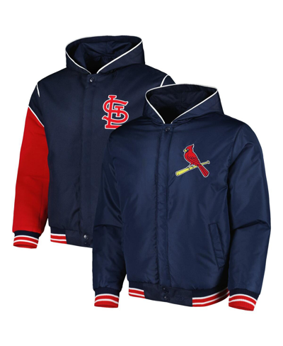 Shop Jh Design Men's  Navy St. Louis Cardinals Reversible Fleece Full-snap Hoodie Jacket