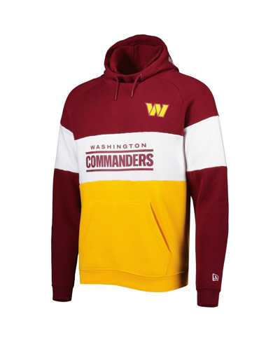 New Era Men's  Gold Washington Commanders Colorblock Current Pullover Hoodie In Gold