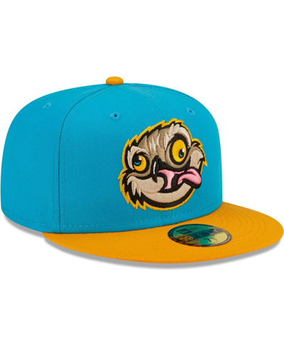 Shop New Era Men's  Aqua, Orange Locos De Lansing Copa De La Diversion 59fifty Fitted Hat In Aqua,orange