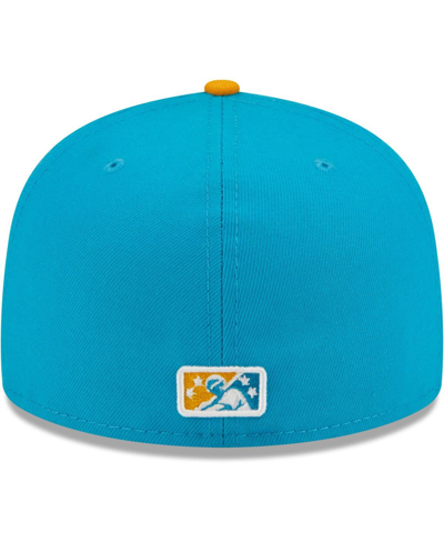 Shop New Era Men's  Aqua, Orange Locos De Lansing Copa De La Diversion 59fifty Fitted Hat In Aqua,orange