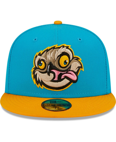 Shop New Era Men's  Aqua, Orange Locos De Lansing Copa De La Diversion 59fifty Fitted Hat In Aqua,orange