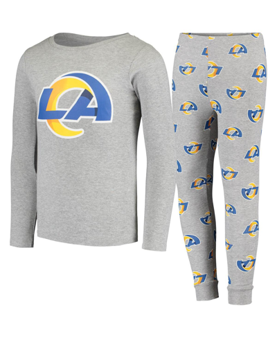 Shop Outerstuff Youth Boys Gray Los Angeles Rams Long Sleeve T-shirt And Pants Sleep Set