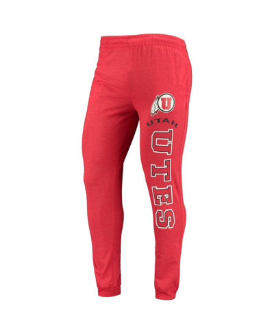 Concepts Sport Men's  Red, Charcoal Utah Utes Meter Long Sleeve Hoodie T-shirt And Jogger Pants Sleep In Red,charcoal