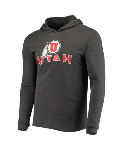 Concepts Sport Men's  Red, Charcoal Utah Utes Meter Long Sleeve Hoodie T-shirt And Jogger Pants Sleep In Red,charcoal