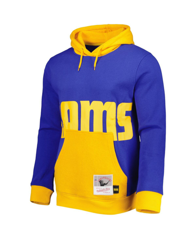 Shop Mitchell & Ness Men's  Royal Los Angeles Rams Big Face 5.0 Pullover Hoodie