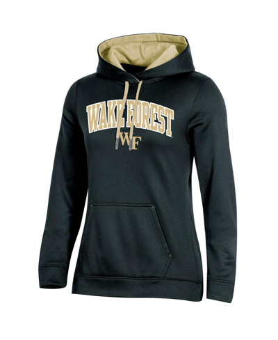 Champion Black Wake Forest Demon Deacons Arch Logo 2.0 Pullover Hoodie In Black