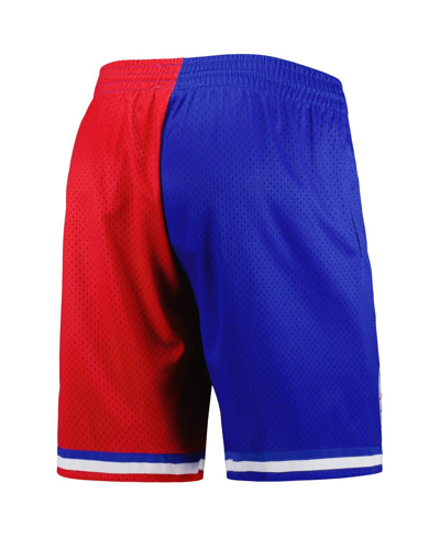 Mitchell & Ness Men's  Royal, Red Philadelphia 76ers Hardwood Classics 1982 Split Swingman Shorts In Royal,red