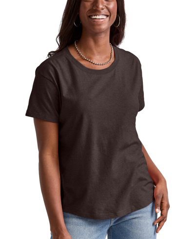 Shop Hanes Women's Originals Triblend Short Sleeve Relaxed T-shirt In Dark Crimson