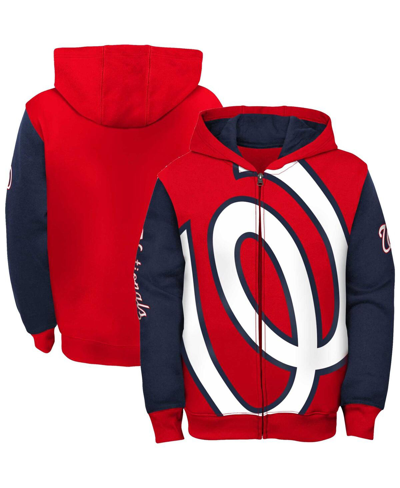 Shop Outerstuff Youth Boys Red Washington Nationals Poster Board Full-zip Hoodie