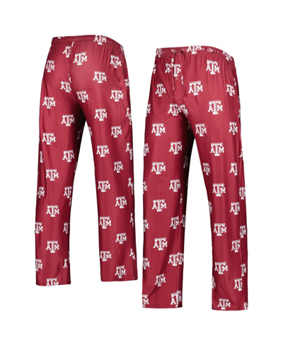 Concepts Sport Men's  Maroon Texas A&m Aggies Logo Flagship Allover Print Pants In Maroon