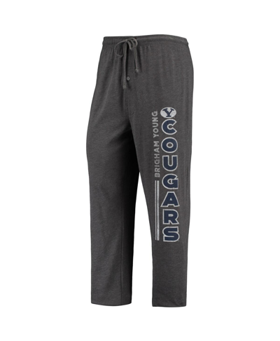 Shop Concepts Sport Men's  Heathered Charcoal, Navy Byu Cougars Meter T-shirt And Pants Sleep Set In Heathered Charcoal,navy