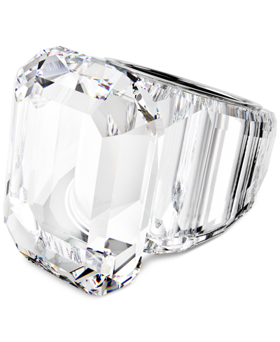 Shop Swarovski Lucent Crystal Cocktail Ring In Clear
