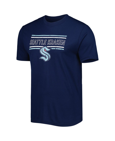 Concepts Sport Men's  Navy, Gray Seattle Kraken Badge T-shirt And Pants Sleep Set In Navy,gray